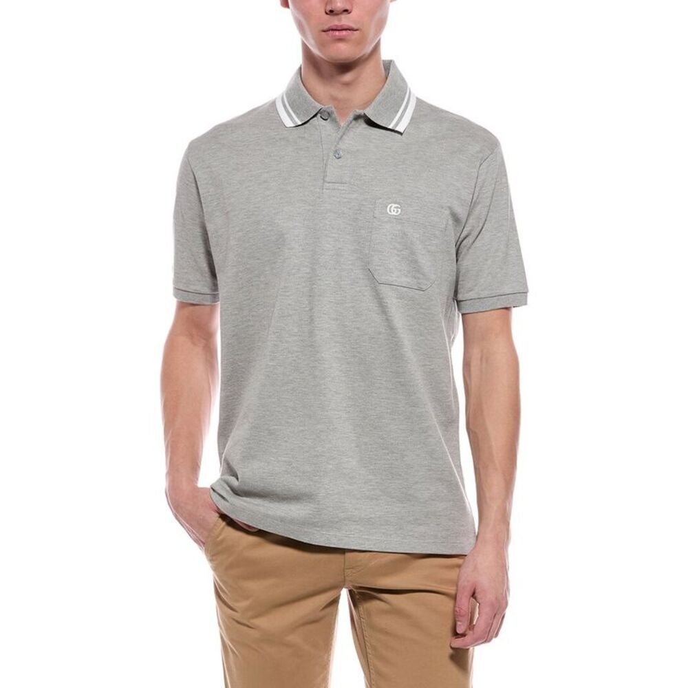Gucci Mens Polo Shirt, Grey